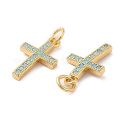 Rack Plating Brass Micro Pave Cubic Zirconia Pendants&nbsp;KK-I706-19G