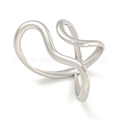 Non-Tarnish 304 Stainless Steel Open Cuff Ring for Women&nbsp;RJEW-A043-24P