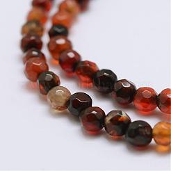 Faceted Natural Agate Beads Strands&nbsp;G-F447-4mm-C02
