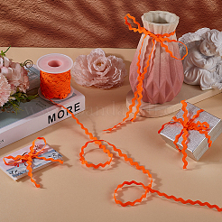 24~25 Yards Polyester Wavy Fringe Trim Ribbon&nbsp;SRIB-GF0001-39F