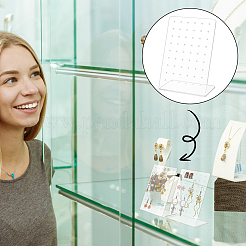 54-Hole L-Shaped Acrylic Slant Back Earring Display Stands&nbsp;EDIS-WH0022-35