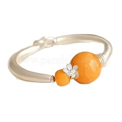 Round Resin Alloy Flower Bangles for Women&nbsp;WG4C6B7-01
