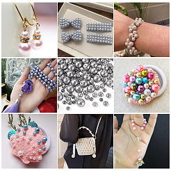 150Pcs 3 Styles Baking Paint Pearlized Glass Pearl Round Beads&nbsp;HY-TADJ0001-01B