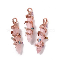 Natural & Synthetic Gemstone Pointed Big Pendants&nbsp;G-H274-05RG
