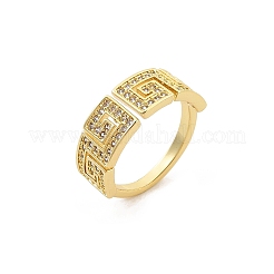 Rack Plating Brass Micro Pave Cubic Zirconia Cuff Finger Rings for Women&nbsp;RJEW-M028-105G