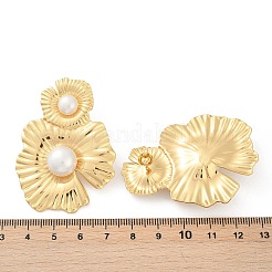 304 Stainless Steel ABS Plastic Pearl Stud Earrings for Women&nbsp;EJEW-U046-12C-G