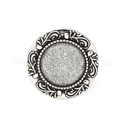 Vintage Adjustable Iron Finger Ring Components Alloy Cabochon Bezel Settings&nbsp;PALLOY-O039-08AS