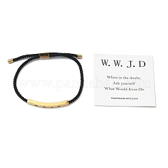 Word WWJD Polyester Cord Slider Bracelets&nbsp;BJEW-P384-01G