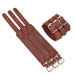 Adjustable Cowhide Cuff Cord Bracelet&nbsp;BJEW-WH0020-62P-01