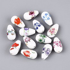 Printed Handmade Porcelain Beads&nbsp;PORC-N014-06B