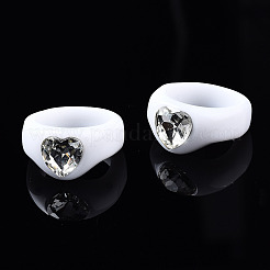 Opaque Acrylic Finger Rings&nbsp;RJEW-Q162-001F