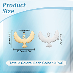 20Pcs 2 Colors 304 Stainless Steel Pendants&nbsp;STAS-UN0048-29