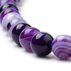Natural Striped Agate/Banded Agate Beads Strands&nbsp;G-S259-04F-8mm