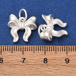 Fine Silver Bowknot Charms&nbsp;STER-A047-03MS