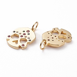 Brass Micro Pave Colorful Cubic Zirconia Pendants&nbsp;KK-C100-12G
