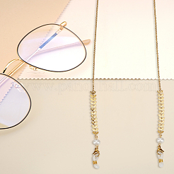 1Pc 304 Stainless Steel Leaf Link Neck Starp for Eyeglasses with Cable Chains&nbsp;AJEW-LP0008-18