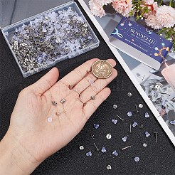 300Pcs 3 Style 304 Stainless Steel Flat Round Blank Peg Earring Posts&nbsp;STAS-SC0007-32