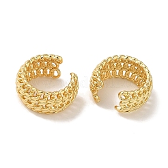 Rack Plating Curb Chain Brass Cuff Earrings for Women&nbsp;EJEW-P272-10G