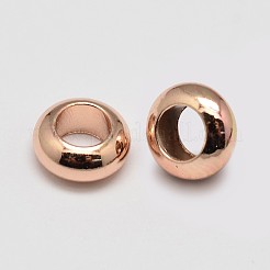 Brass Flat Round Spacer Beads&nbsp;KK-M085-10RG-NR