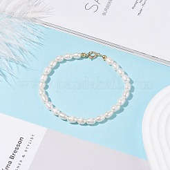 Grade A Natural Pearl Beaded Bracelets with Brass Spring Ring Clasps for Women&nbsp;BJEW-JB08037