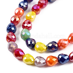 Electroplate Opaque Solid Color Glass Beads Strands&nbsp;EGLA-N022-26A-04