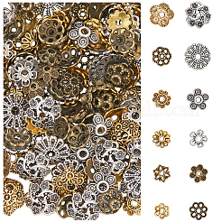 360Pcs 12 Styles Tibetan Style Alloy Bead Caps&nbsp;TIBE-SC0002-30