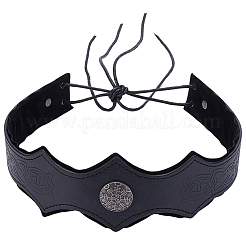 PU Leather & Alloy Headbands Hair Accessories for Women Girls&nbsp;OHAR-WH20009-02B-03