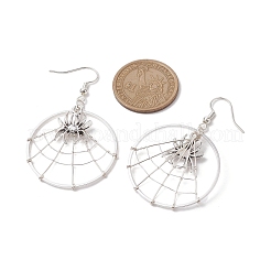 Spider Alloy Dangle Earrings&nbsp;EJEW-TA00404