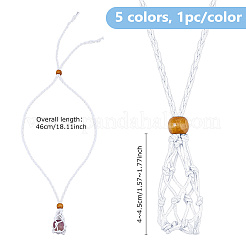 5Pcs 5 Colors Adjustable Waxed Cord Macrame Pouch Necklace Making for Gemstone Nuggets&nbsp;NJEW-DC0001-17