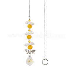 3Pcs Leaf Glass Hanging Suncatchers&nbsp;HJEW-TADJ0015