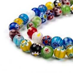 Handmade Millefiori Glass Beads Strands&nbsp;X-LK14