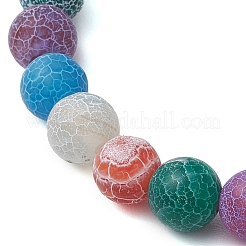 Synthetic Moonstone & Frosted Natural Weathered Agate Beads Stretch Bracelets for Women&nbsp;BJEW-JB11333-05
