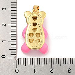 Rack Plating Brass with Enamel Pendants&nbsp;KK-B091-20G-03