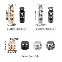 48Pcs 8 Styles Alloy Spring Cord Locks&nbsp;DIY-WR0001-99