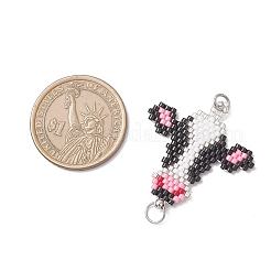 Glass Seed Beaded Links Connector Charms&nbsp;PALLOY-MZ01045