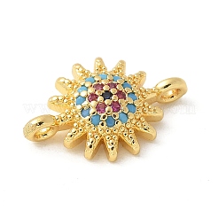 Brass Micro Pave Cubic Zirconia Connector Charms&nbsp;KK-U053-08G