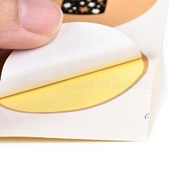 Christmas Theme Round Paper Gift Tag Self-Adhesive Stickers&nbsp;DIY-K032-82D