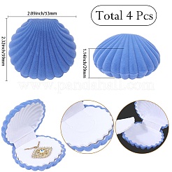 4Pcs Shell Shaped Velvet Jewelry Storage Boxes&nbsp;VBOX-DJ0001-02D
