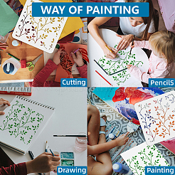 1Pc PET Hollow Out Drawing Painting Stencils&nbsp;DIY-MA0005-48A