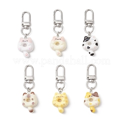 Cat-shaped Doughnut Resin Pendant Decorations&nbsp;HJEW-JM03661