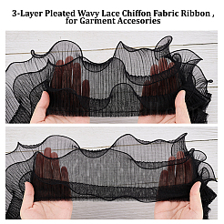 3 Layers Ruffled Polyester Ribbon&nbsp;OCOR-WH0047-65
