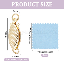 10Pcs 2 Colors Brass Box Clasps&nbsp;KK-GO0002-38