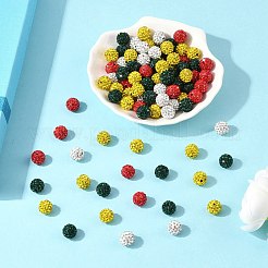 Christmas Theme Pave Disco Ball Beads&nbsp;RB-L037-03