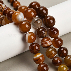 1 Strand  Natural Banded Agate Graduated Beads Strands&nbsp;G-PA0002-04C