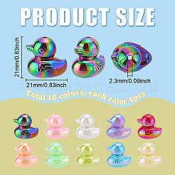 40Pcs 10 Colors UV Plating Opaque Acrylic Beads&nbsp;OACR-PH0004-69