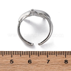 Stafish 304 Stainless Steel Open Cuff Rings for Women&nbsp;RJEW-F174-01P