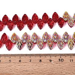 Electroplate Transparent Glass Beads Strands&nbsp;EGLA-N056-03A-08