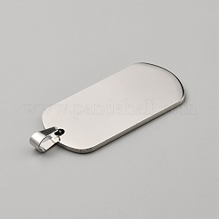 201 Stainless Steel Mirror Polished Finish Stamping Blank Tag Pendants&nbsp;STAS-WH0043-30P