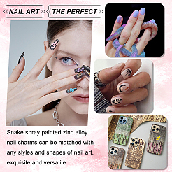28Pcs 14 Style Snake Spray Painted Zinc Alloy Cabochons&nbsp;MRMJ-AR0001-17