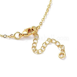 Golden Brass Rhinestone Pendant Necklace with Cable Chains&nbsp;NJEW-P278-A05